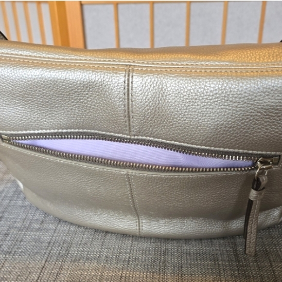 Coach Metallic Leather Flap Duffle Bag - Picture 3 of 13